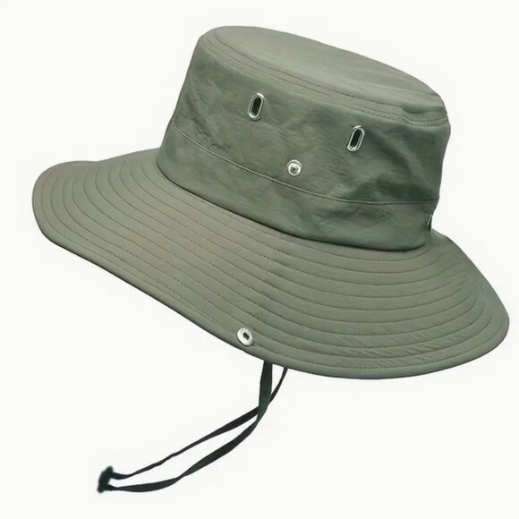 NiB Fun Sun Protection! Unisex Wide Brim Safari Style Sun/Fishing Hat Army Green - Picture 6 of 6